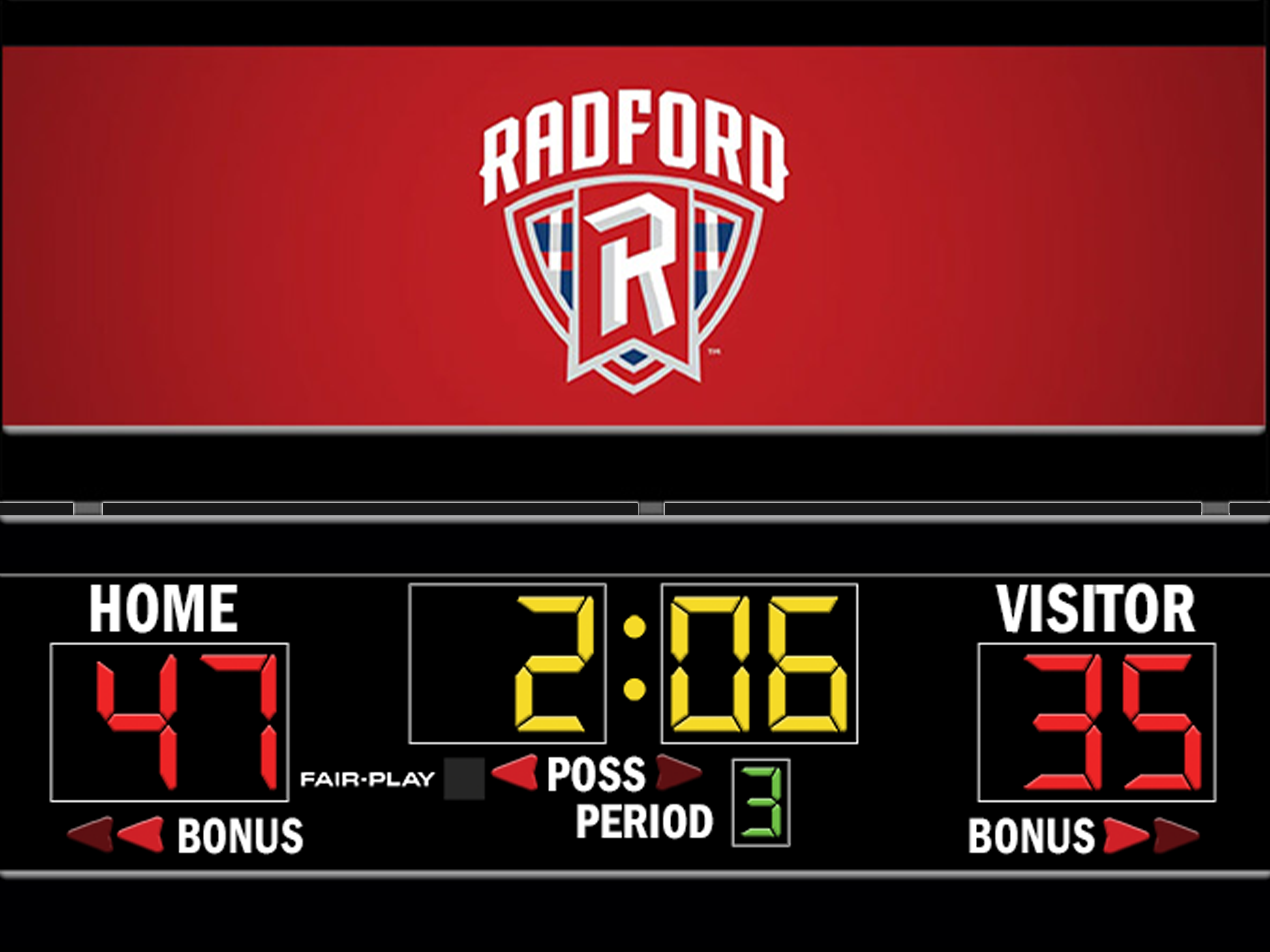 Static scorer's table at Radford University